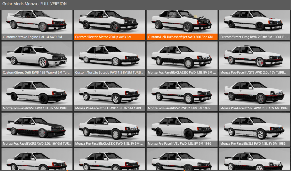 ASCONA C / CAVALIER MK2 / MONZA BEAM NG CAR MOD W/ MANY CUSTOMIZATIONS